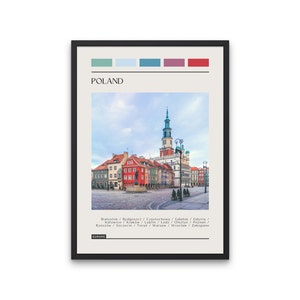 POLAND - Travel Poster, Color Block Travel Poster, Digital Download, Digital Travel Poster