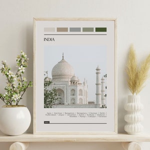 PRINTED India Poster - Travel Poster, Color Block Travel Poster