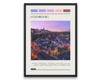 Luxembourg Travel Poster: Modern Color Block Print (Digital Download)