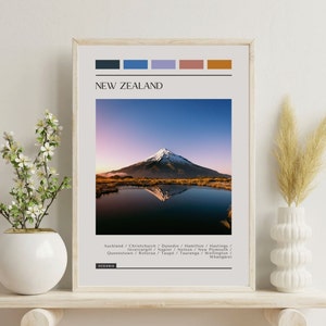 PRINTED New Zealand Poster - Travel Poster, Color Block Travel Poster
