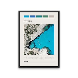 CYPRUS - Travel Poster, Color Block Travel Poster, Digital Download, Digital Travel Poster