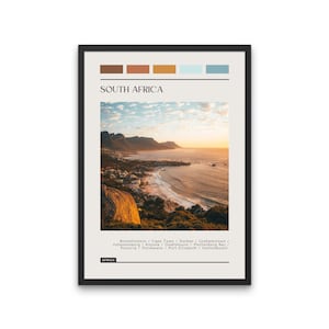 SOUTH AFRICA - Travel Poster, Color Block Travel Poster, Digital Download, Digital Travel Poster