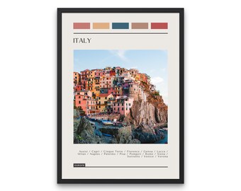 ITALY - Travel Poster, Color Block Travel Poster, Digital Download, Digital Travel Poster