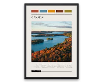Canada Travel Poster: Modern Color Block Art (Digital Download)