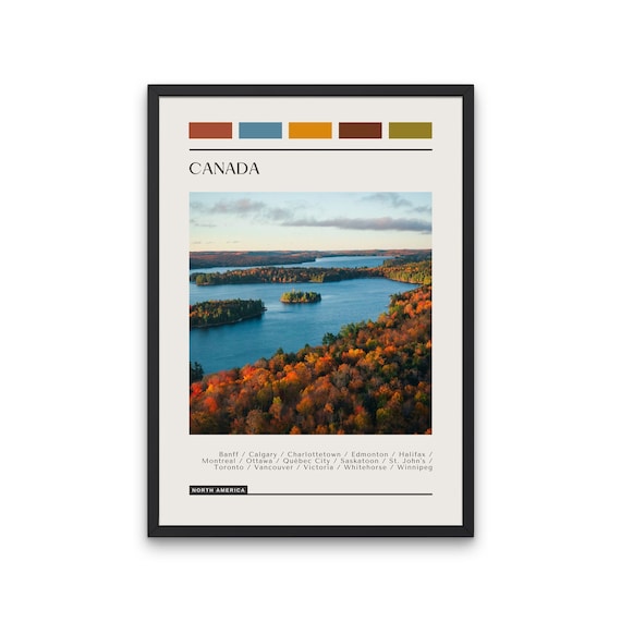 Canada Travel Poster: Modern Color Block Art (Digital Download)