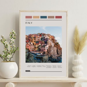 PRINTED Italy Poster - Travel Poster, Color Block Travel Poster