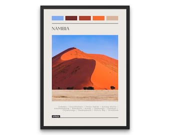 Namibia Travel Poster: Color Block Print (Digital Download)