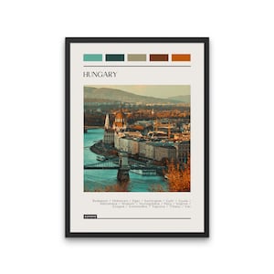 UNGARN - Reise Poster, Color Block Reise Poster, digitaler Download, digitales Reise Poster