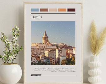 Turkey Travel Poster: Modern Color Block Print