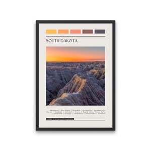 SOUTH DAKOTA - Travel Poster, Color Block Travel Poster, Digital Download, Digital Travel Poster