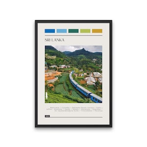SRI LANKA - Travel Poster, Color Block Travel Poster, Digital Download, Digital Travel Poster