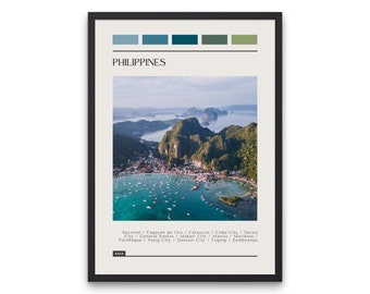 Philippines Travel Poster: Modern Color Block Print (Digital Download)
