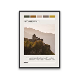 LIECHTENSTEIN - Travel Poster, Color Block Travel Poster, Digital Download, Digital Travel Poster