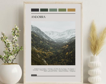 Andorra Travel Poster: Modern Color Block Print