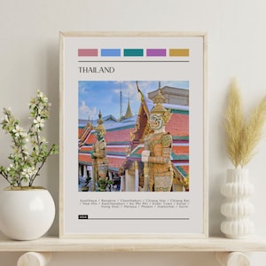 PRINTED Thailand Poster - Travel Poster, Color Block Travel Poster
