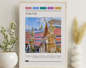 Thailand Travel Poster: Color Block Style Art Print