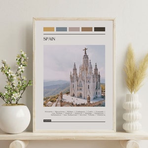PRINTED Spain Poster - Travel Poster, Color Block Travel Poster