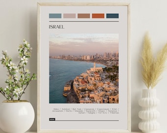Israel Travel Poster: Modern Color Block Print