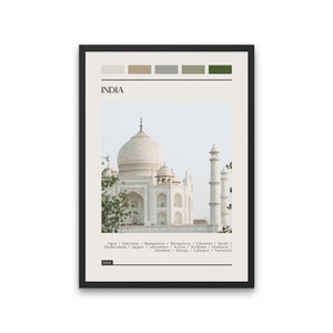 Indien - Reise Poster, Color Block Reise Poster, digitaler Download, digitales Reise Poster