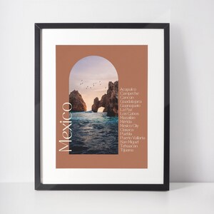 Mexico - Travel Poster, Vivid Arched Travel Poster, Digital Download, Digital Travel Poster