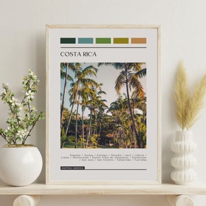 PRINTED Costa Rica Poster - Travel Poster, Color Block Travel Poster