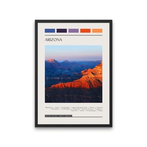ARIZONA - Travel Poster, Color Block Travel Poster, Digital Download, Digital Travel Poster