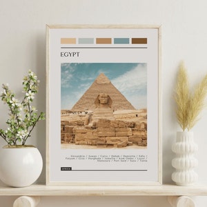 PRINTED Egypt Poster - Travel Poster, Color Block Travel Poster
