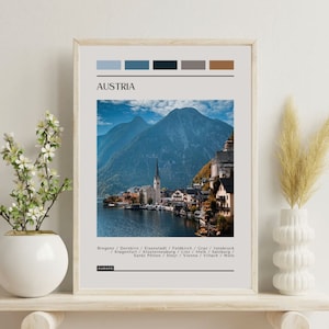 PRINTED Austria Poster - Travel Poster, Color Block Travel Poster