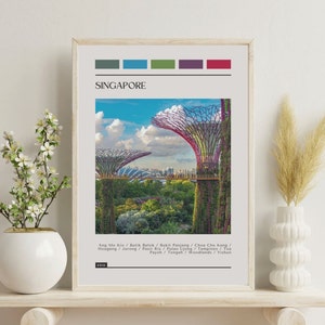 PRINTED Singapore Poster - Travel Poster, Color Block Travel Poster