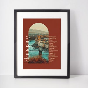 Hungary - Travel Poster, Vivid Arched Travel Poster, Digital Download, Digital Travel Poster