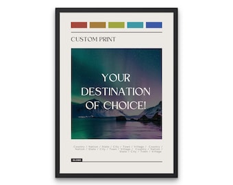 Custom Travel Poster: Modern Color Block Print (Digital Download)