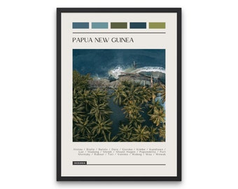 Papua New Guinea Travel Poster: Modern Color Block Print (Digital Download)