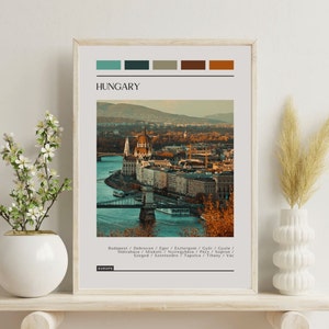 PRINTED Hungary Poster - Travel Poster, Color Block Travel Poster
