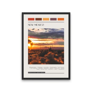 NEW MEXICO - Travel Poster, Color Block Travel Poster, Digital Download, Digital Travel Poster