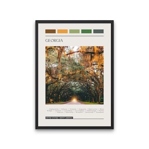 GEORGIA - Travel Poster, Color Block Travel Poster, Digital Download, Digital Travel Poster
