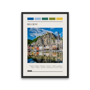 BELGIUM - Travel Poster, Color Block Travel Poster, Digital Download, Digital Travel Poster