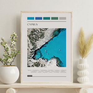 PRINTED Cyprus Poster - Travel Poster, Color Block Travel Poster