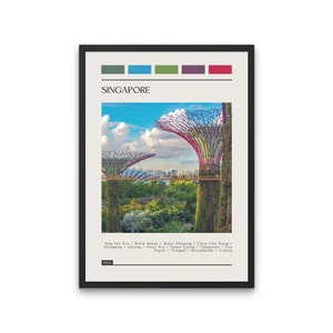 SINGAPORE - Travel Poster, Color Block Travel Poster, Digital Download, Digital Travel Poster