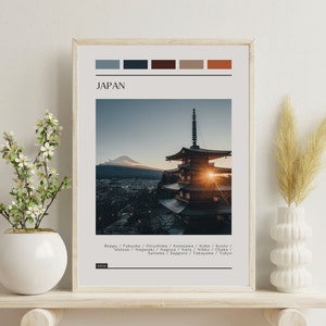 PRINTED Japan Poster - Travel Poster, Color Block Travel Poster