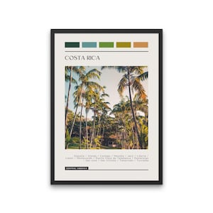 COSTA RICA - Travel Poster, Color Block Travel Poster, Digital Download, Digital Travel Poster