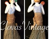Antique Porcelain Deco Lady Shaving Brush