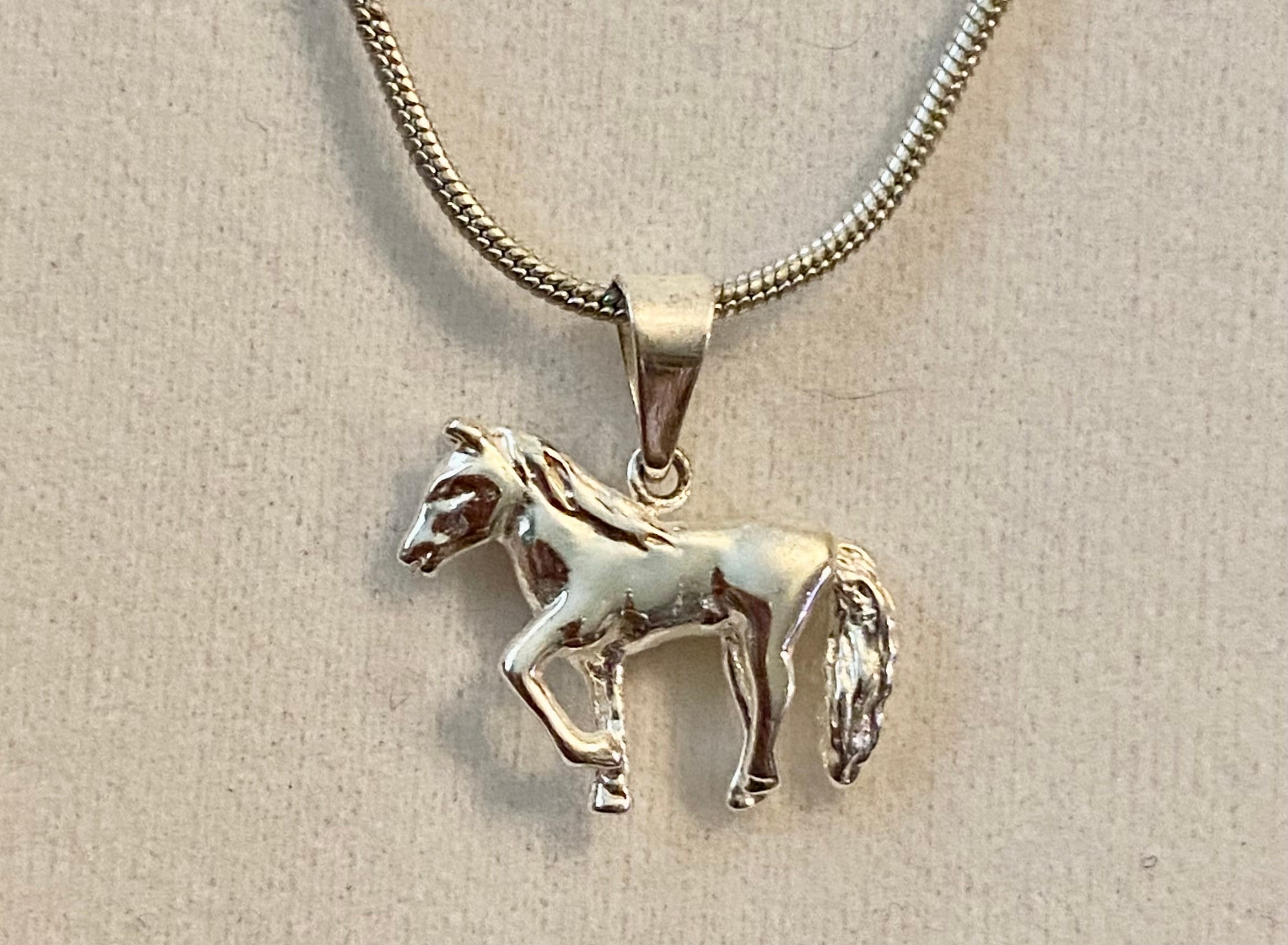 Horse Pendant Necklace in Sterling Silver from India - Prancing Steed |  NOVICA