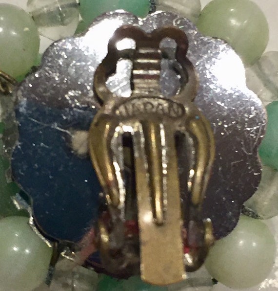Vintage 50s Art Glass Bead Cluster Earrings Clip … - image 7