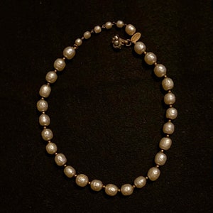 Vintage 40s Miriam Haskell Faux Baroque Pearl Necklace Glass image 1