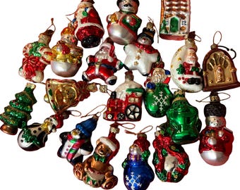 Thomas Piccone Mercury Glass Christmas Ornaments, Collectible Holiday Tree Decorations, Lot of 21
