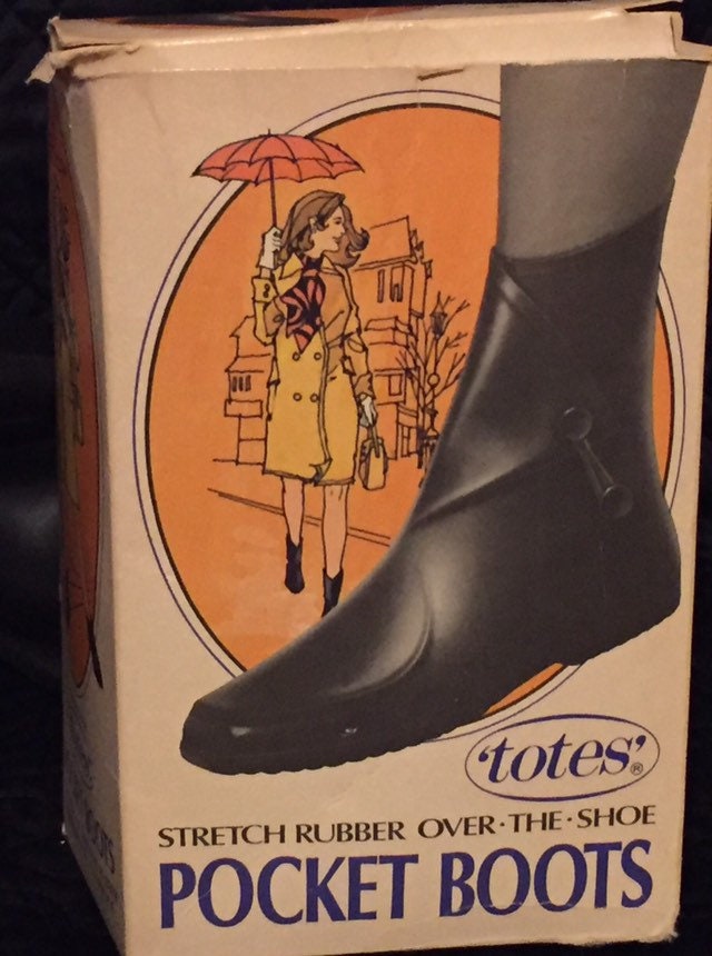 Vintage Totes Pocket Boots Rain Stretch 