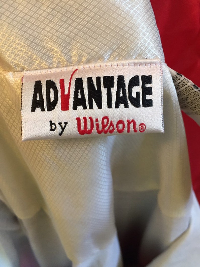 Vintage Wilson Tennis Jacket Advantage Nylon in Red Black Gray White L