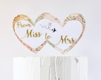 From Miss to Mrs Vintage Travel Cake Topper
