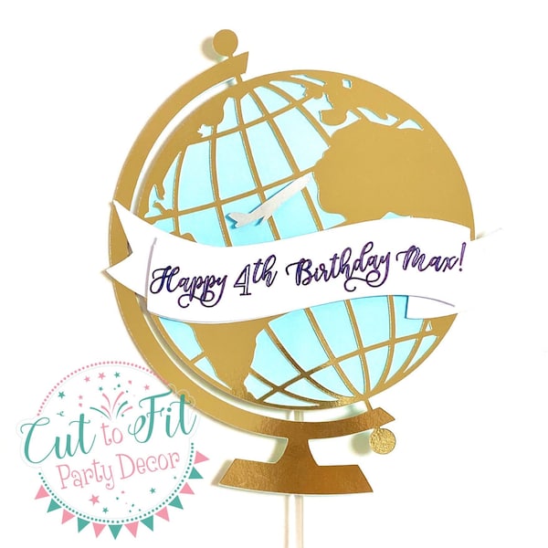Globe Cake Topper Etsy