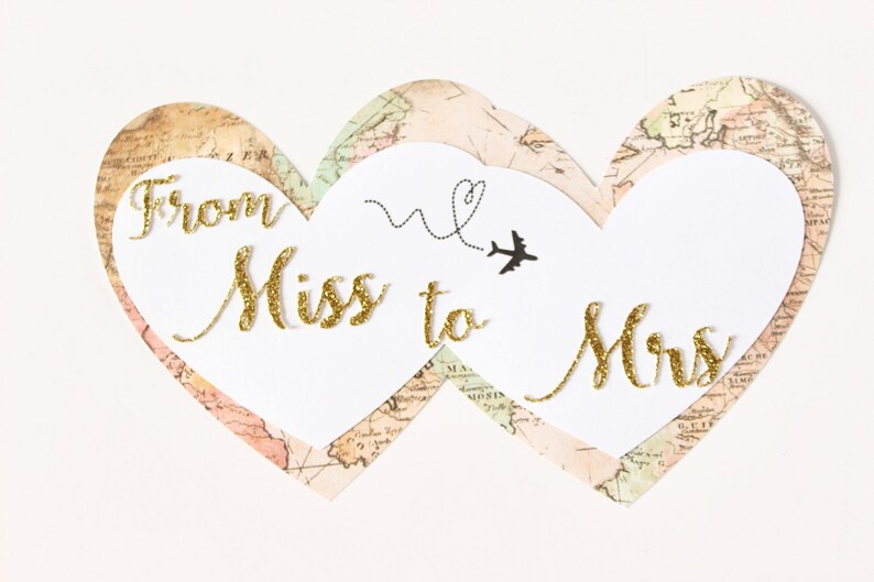  From Miss to Mrs Vintage Travel Cake Topper Etsy